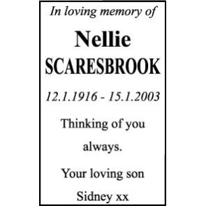 Photo of NELLIE SCARESBROOK