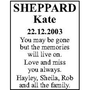 Photo of MAY SHEPPARD Kate