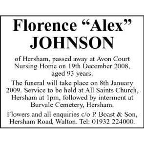 Photo of ALEX JOHNSON Florence