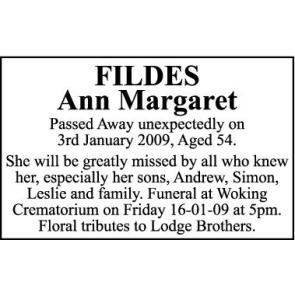 Photo of ANN MARGARET FILDES