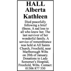 Photo of ALBERTA KATHLEEN HALL
