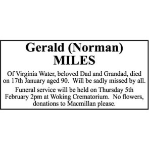 Photo of NORMAN MILES Gerald