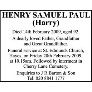 Photo of SAMUEL PAUL HENRY