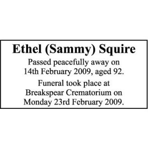 Photo of SAMMY SQUIRE Ethel