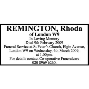 Photo of RHODA REMINGTON