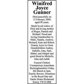 Photo of JOYCE GUNNER Winifred