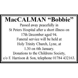 Photo of BOBBIE MacCALMAN