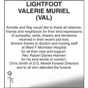 Photo of VALERIE MURIEL LIGHTFOOT