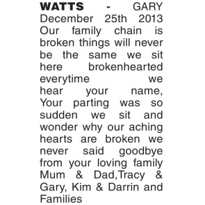 Notice Gallery for GARY Watts