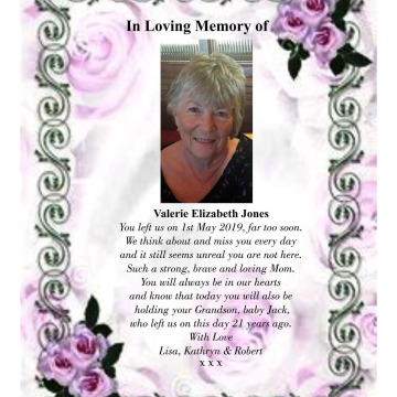 Notice Gallery for Valerie Elizabeth JONES