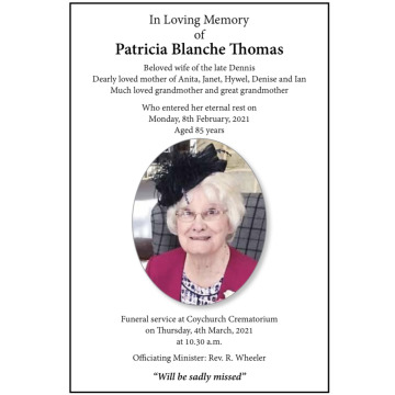 Photo of Patricia Blanche THOMAS