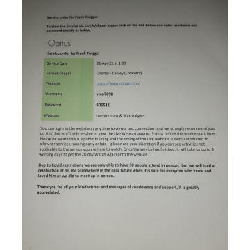 Notice Gallery for Frank TWIGGER