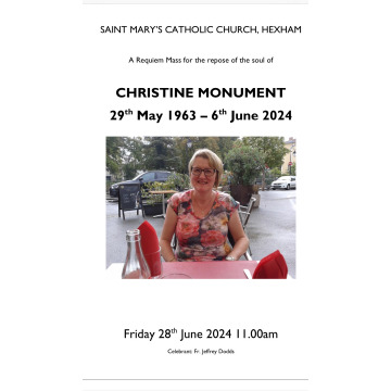 Notice Gallery for Christine MONUMENT