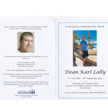 Photo for notice Dean Karl LALLY