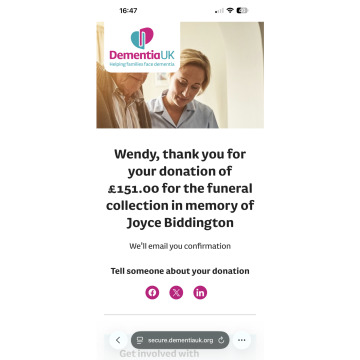 Photo for notice Joyce BIDDINGTON