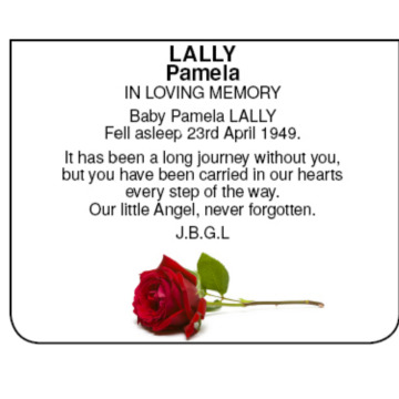 Photo for notice Pamela LALLY