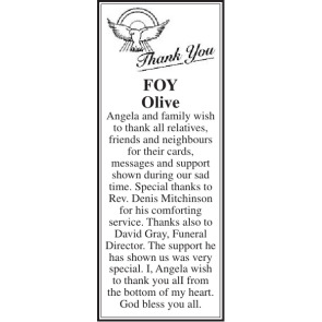 Photo of OLIVE ANGELA FOY